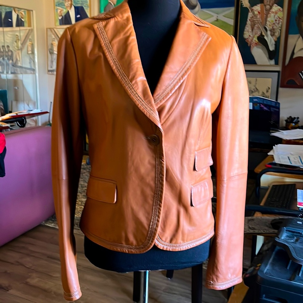 Armani Leather Jacket Size 8